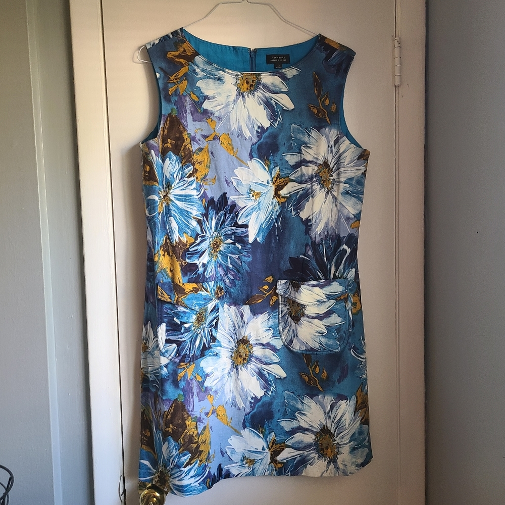 Tahari Floral Pocket Dress Size 14